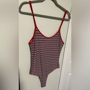 Striped red bodysuit